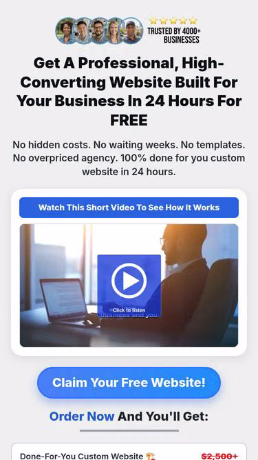 Screenshot of getyourwebsite.ai