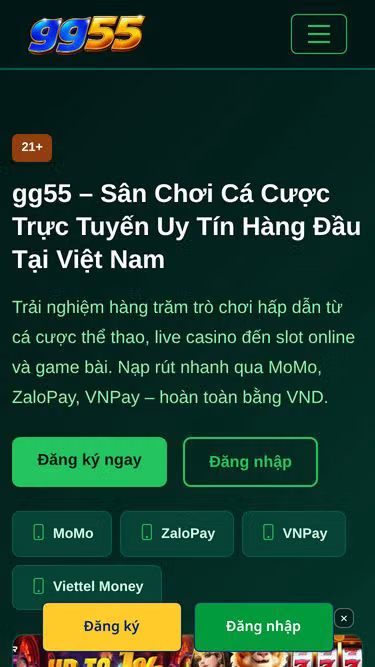 Screenshot of gg55.vu