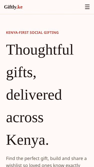 Screenshot of giftly.ke