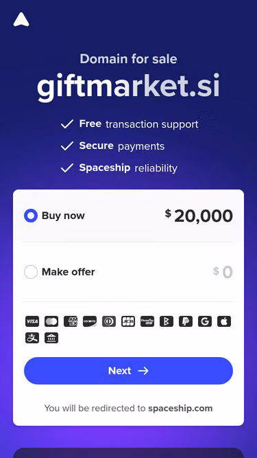 Screenshot of giftmarket.si
