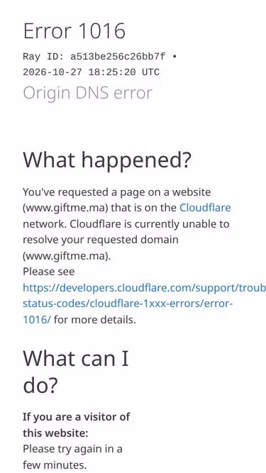 Screenshot of giftme.ma