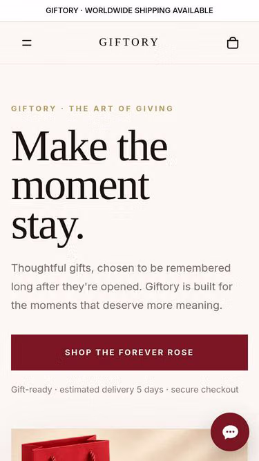 Screenshot of giftory.io