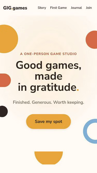 Screenshot of gig.games