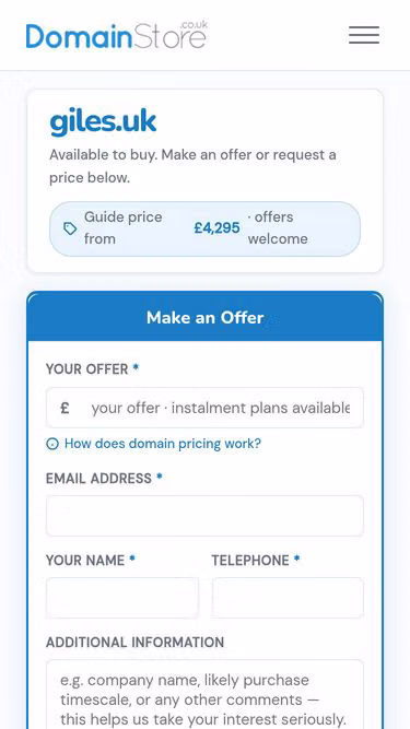 Screenshot of giles.uk