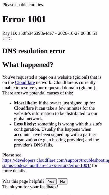 Screenshot of gio.onl