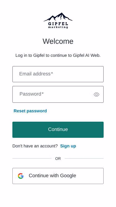 Screenshot of gipfel.ai