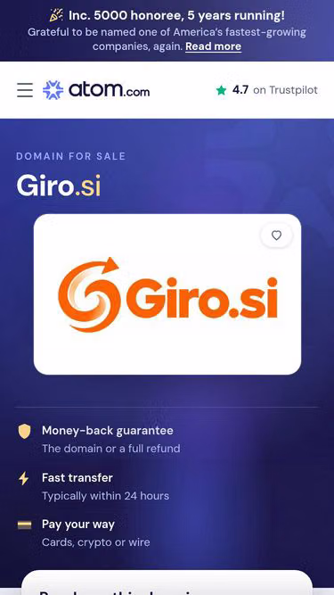 Screenshot of giro.si