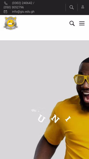Screenshot of giu.edu.gh