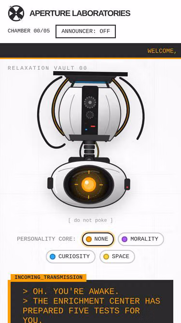 Screenshot of glados.se