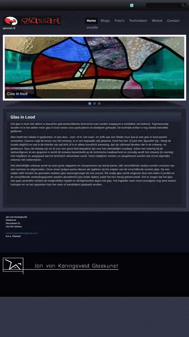 Screenshot of glassart.nl