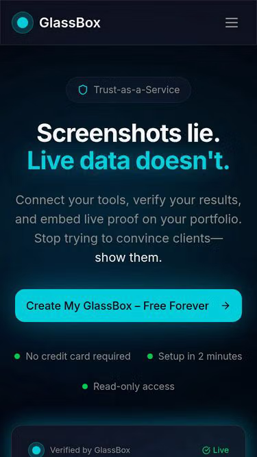 Screenshot of glassbox.live