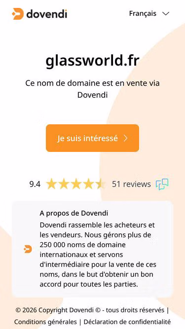 Screenshot of glassworld.fr