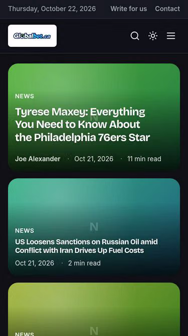 Screenshot of globalbet.ca