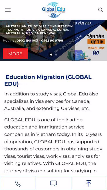 Screenshot of globaledu.vn