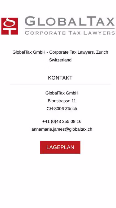 Screenshot of globaltax.ch