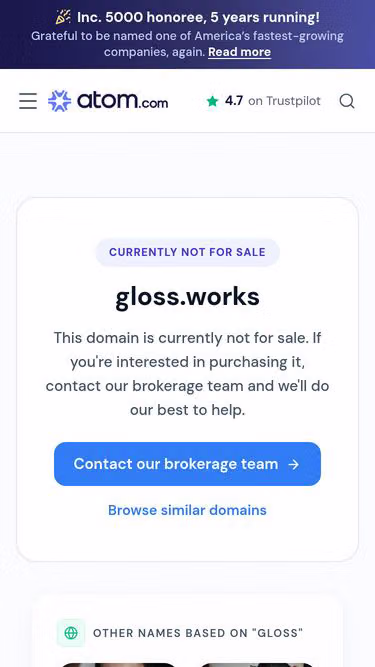Screenshot of gloss.works