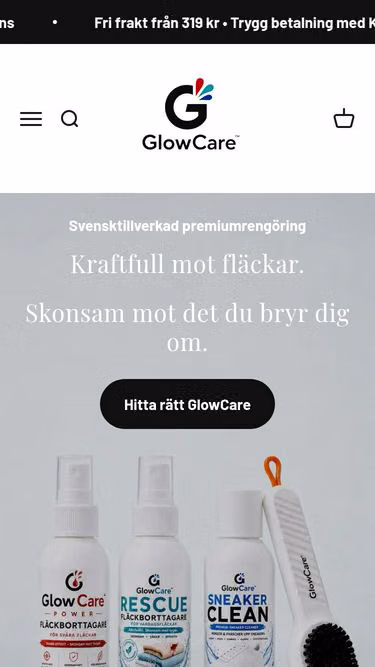 Screenshot of glowcare.se