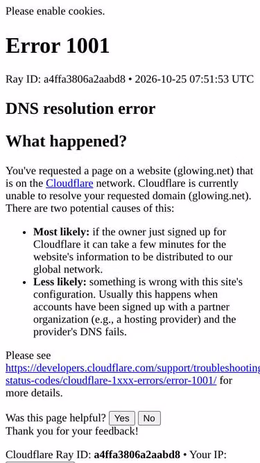 Screenshot of glowing.net