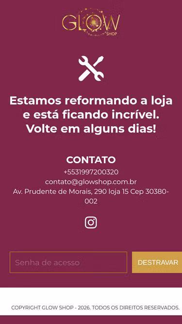 Screenshot of glowshop.com.br