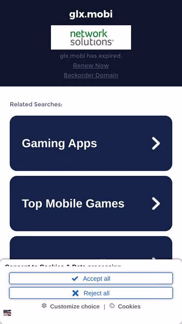 Screenshot of glx.mobi