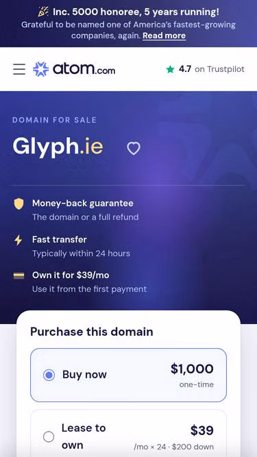 Screenshot of glyph.ie