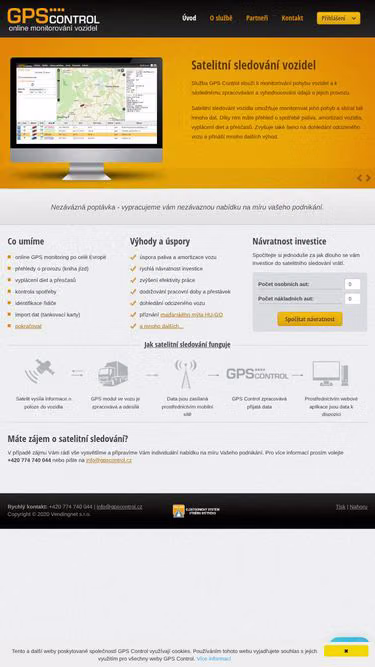 Screenshot of gpscontrol.cz