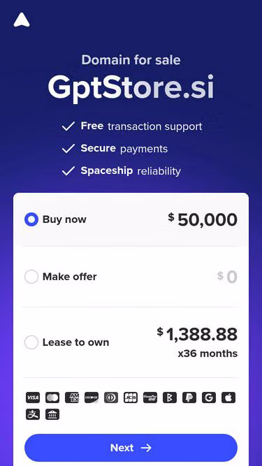 Screenshot of gptstore.si