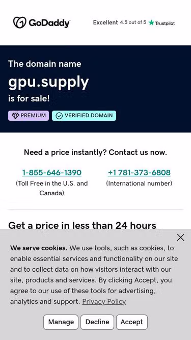Screenshot of gpu.supply