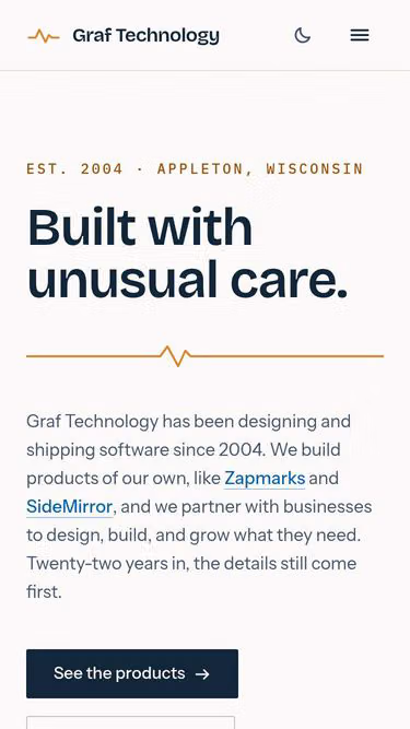 Screenshot of graf.technology
