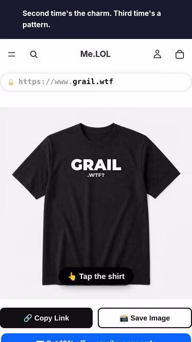 Screenshot of grail.wtf