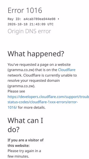 Screenshot of gramma.co.zw
