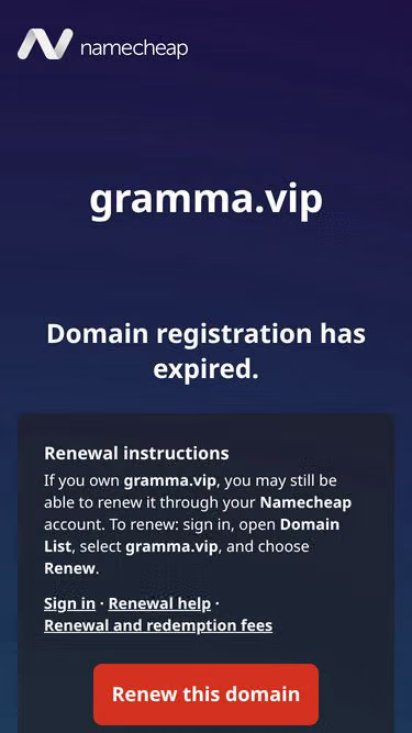 Screenshot of gramma.vip
