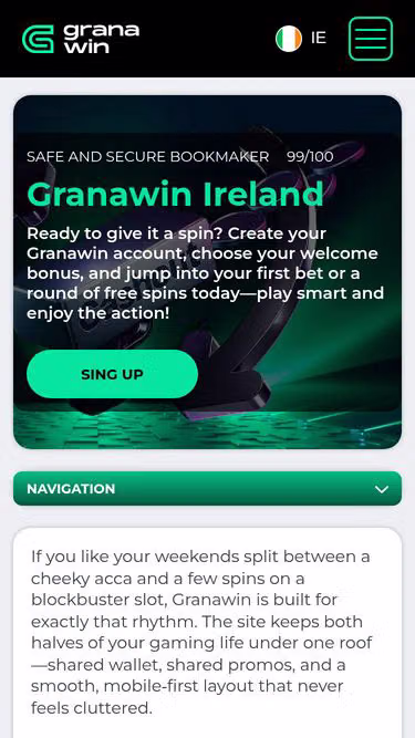 Screenshot of granawins.ie