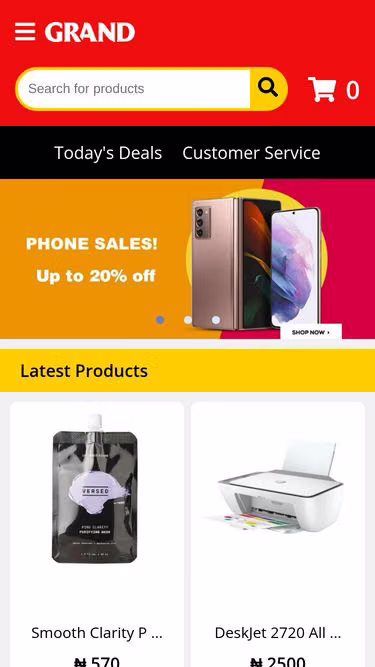 Screenshot of grand.com.ng
