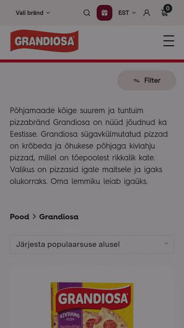 Screenshot of grandiosa.ee