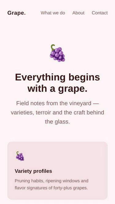 Screenshot of grape.website
