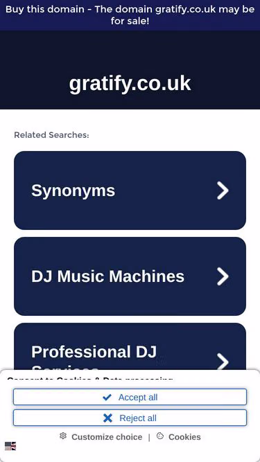 Screenshot of gratify.co.uk