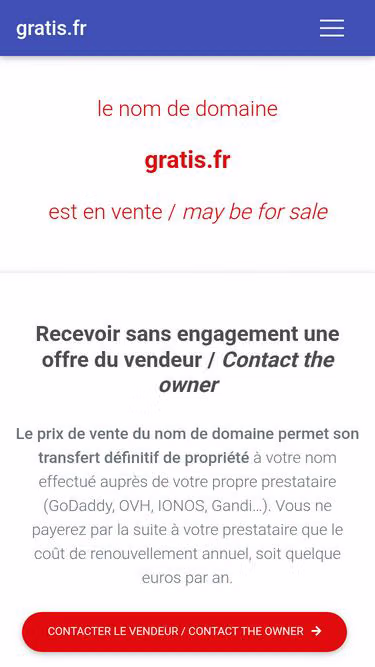 Screenshot of gratis.fr