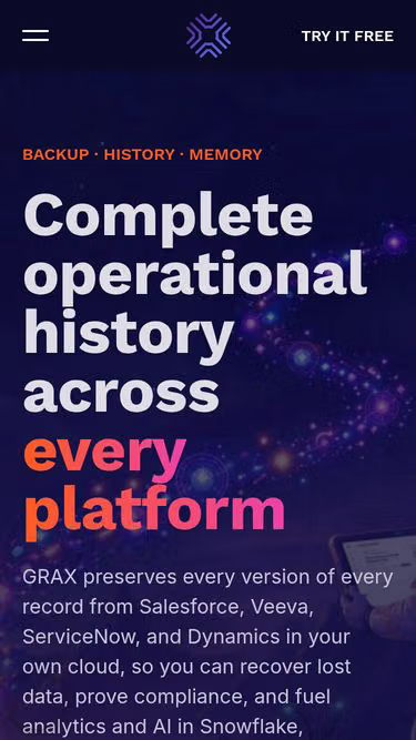 Screenshot of grax.news