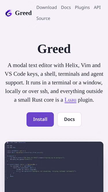 Screenshot of greed.rs