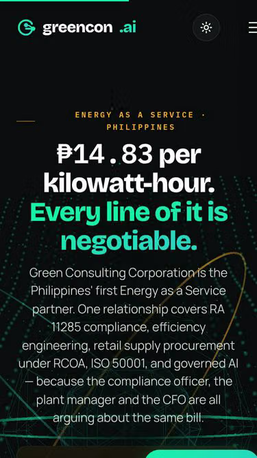 Screenshot of greencon.ai