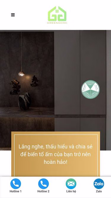 Screenshot of greencore.com.vn