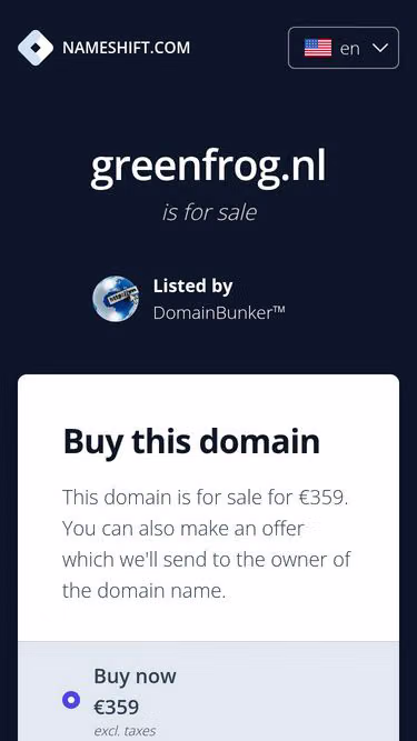 Screenshot of greenfrog.nl