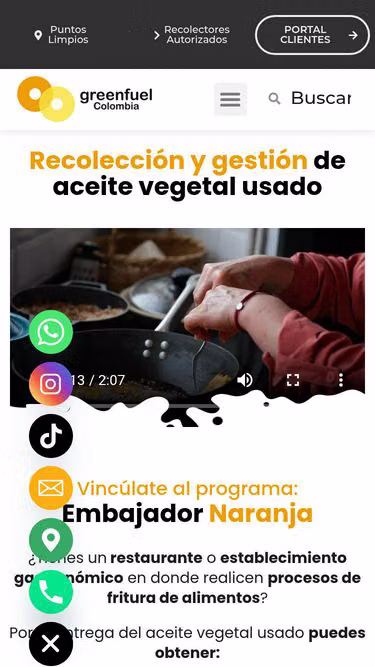 Screenshot of greenfuel.com.co