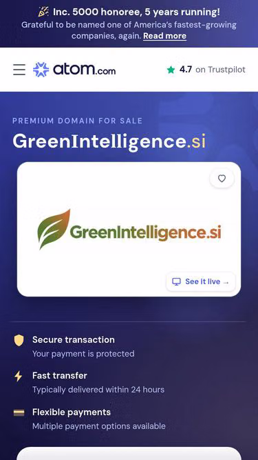 Screenshot of greenintelligence.si