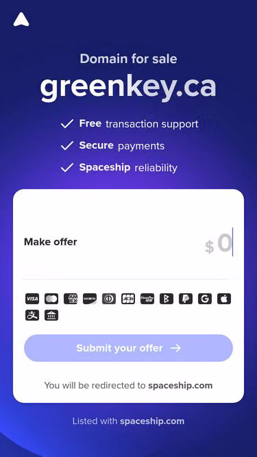 Screenshot of greenkey.ca