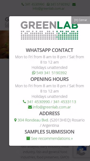Screenshot of greenlab.com.ar