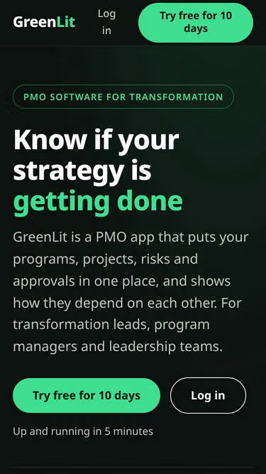 Screenshot of greenlit.se