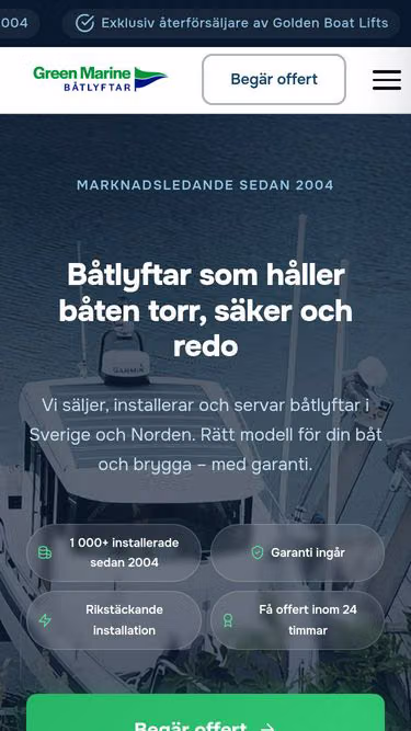 Screenshot of greenmarine.se