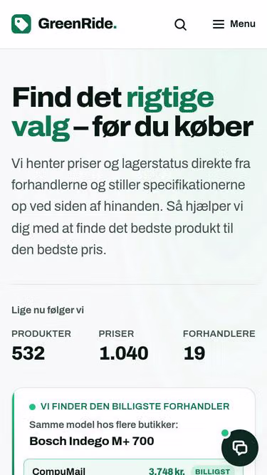 Screenshot of greenride.dk